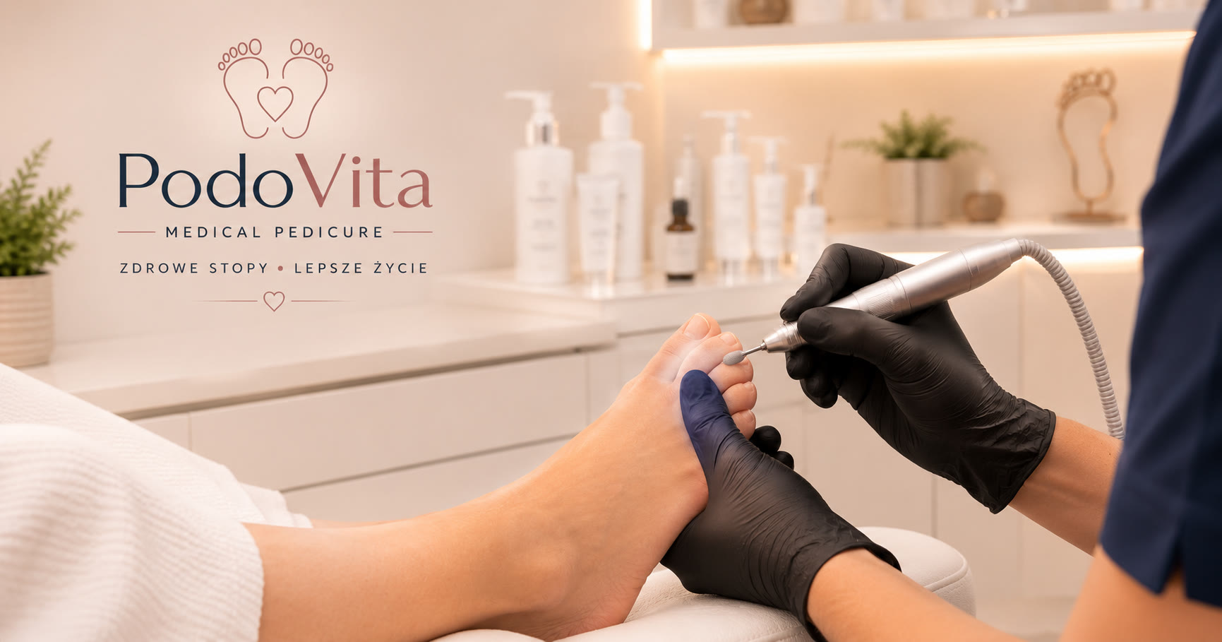 Foot care treatment at PodoVita using sterilised instruments